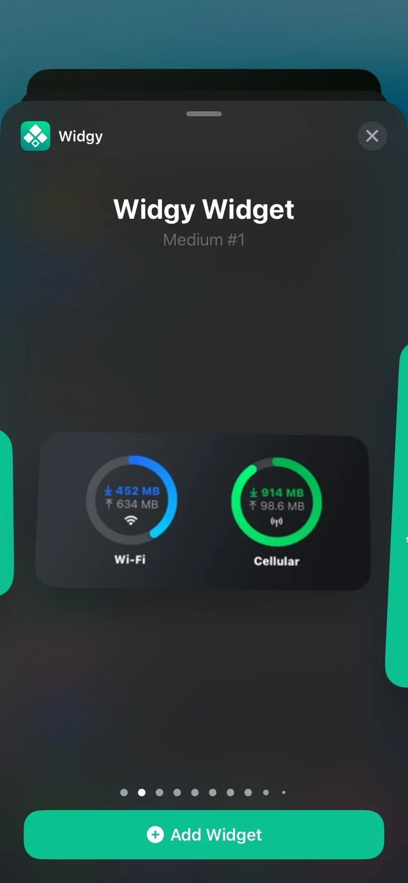 Widget Widgy tùy chỉnh hiển thị trên màn hình tiện ích của iPhone