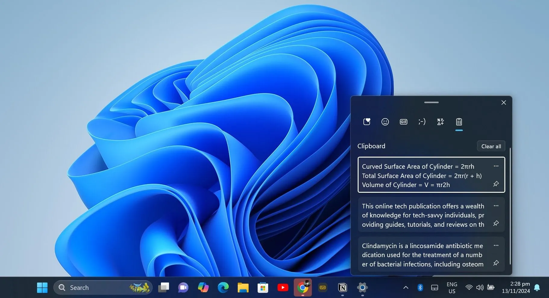 Xem bảng điều khiển Lịch sử Clipboard trong Windows